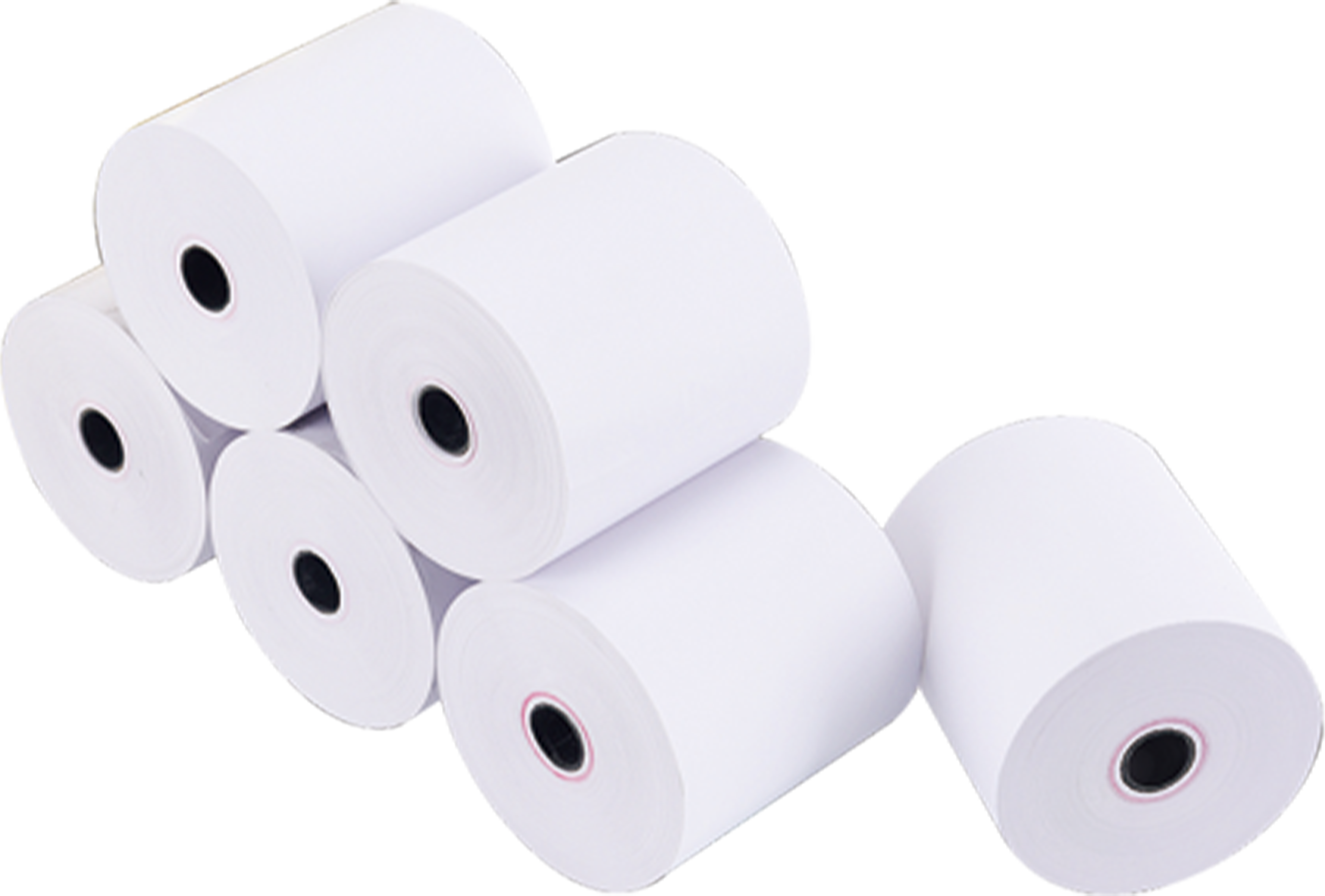 Plastic core receipt paper